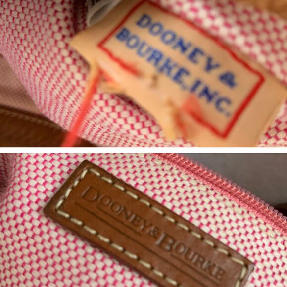 Dooney & Bourke Green and Pink Logo Polkadot Canvas Shoulder Bag - Picture 10 of 13